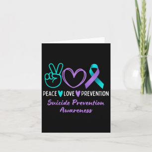 Peace Love Prevention Suicide Awareness Teal Purpl Card