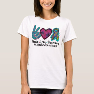 Peace Love Prevention Suicide Prevention Awareness T-Shirt
