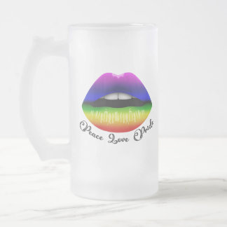 Peace Love Pride Frosted Mug