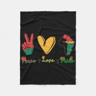 Peace Love Pride I'm Black History Month Fleece Blanket