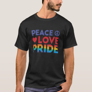 Peace Love Pride Lgbtq Gay Lesbian Rainbow T-Shirt