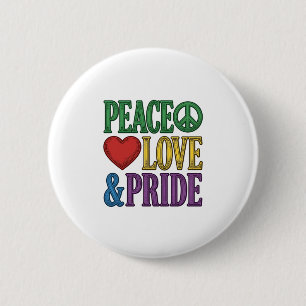 Peace Love Pride Vintage Engraving Vector Design_1 6 Cm Round Badge