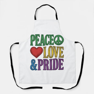 Peace Love Pride Vintage Engraving Vector Design_1 Apron