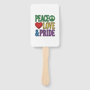 Peace Love Pride Vintage Engraving Vector Design_1 Hand Fan