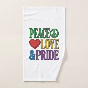 Peace Love Pride Vintage Engraving Vector Design_1 Hand Towel