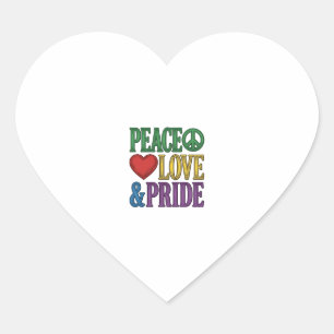 Peace Love Pride Vintage Engraving Vector Design_1 Heart Sticker