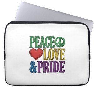 Peace Love Pride Vintage Engraving Vector Design_1 Laptop Sleeve