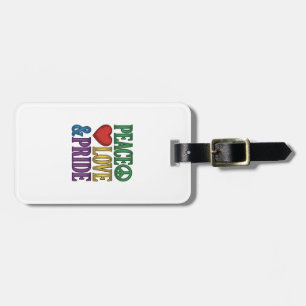 Peace Love Pride Vintage Engraving Vector Design_1 Luggage Tag