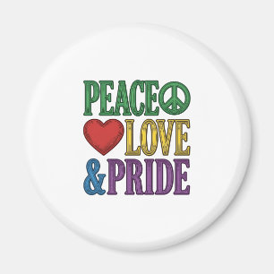 Peace Love Pride Vintage Engraving Vector Design_1 Magnet