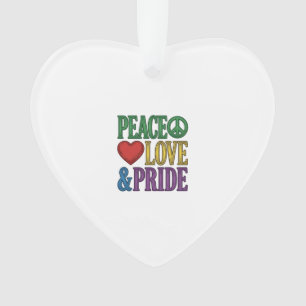 Peace Love Pride Vintage Engraving Vector Design_1 Ornament