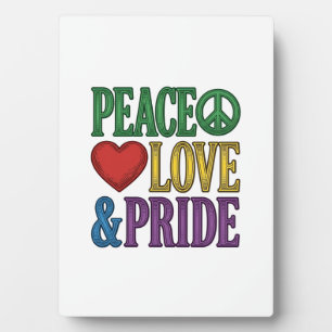 Peace Love Pride Vintage Engraving Vector Design_1 Plaque
