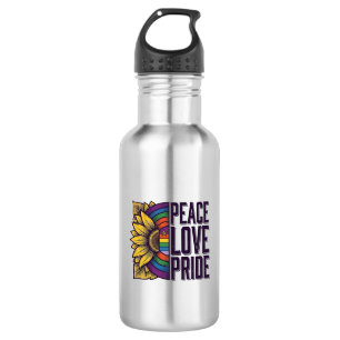 Peace Love Pride Vintage Flower Vector Shirt_1 532 Ml Water Bottle