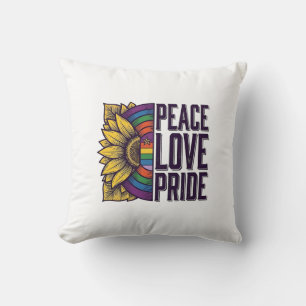 Peace Love Pride Vintage Flower Vector Shirt_1 Cushion
