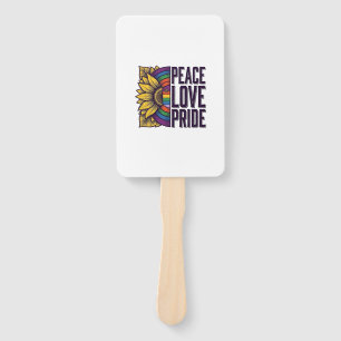 Peace Love Pride Vintage Flower Vector Shirt_1 Hand Fan