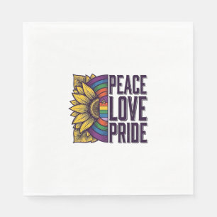 Peace Love Pride Vintage Flower Vector Shirt_1 Napkin