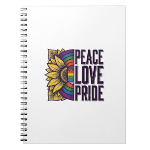 Peace Love Pride Vintage Flower Vector Shirt_1 Notebook