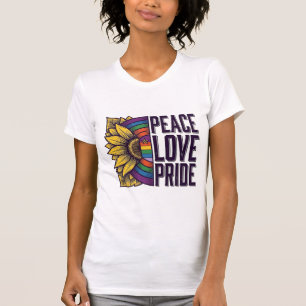 Peace Love Pride Vintage Flower Vector Shirt_1 T-Shirt
