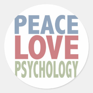 Peace Love Psychology Classic Round Sticker