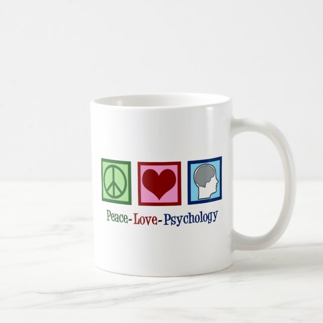 Peace Love Psychology Coffee Mug (Right)