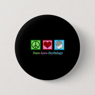 Peace Love Psychology Cute Psychologist  6 Cm Round Badge
