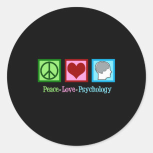 Peace Love Psychology Cute Psychologist Classic Round Sticker
