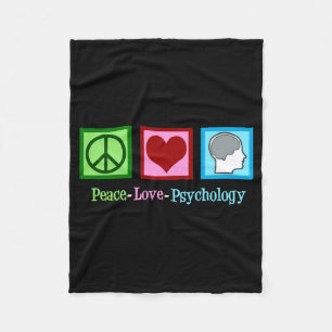 Peace Love Psychology Cute Psychologist Fleece Blanket