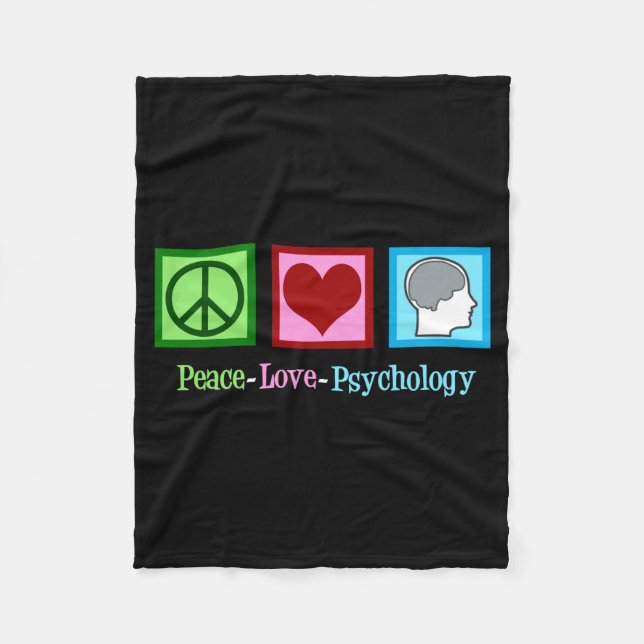 Peace Love Psychology Cute Psychologist  Fleece Blanket (Front)