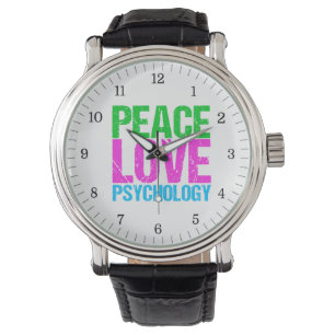 Peace Love Psychology Cute Watch