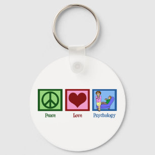Peace Love Psychology Key Ring