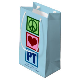 Peace Love PT Personalised Physical Therapist Small Gift Bag