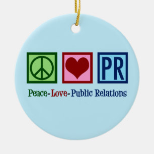 Peace Love Public Relations Ceramic Tree Decoration