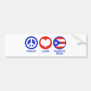 Peace Love Puerto Rico Bumper Sticker