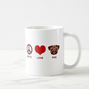 Peace Love Pug Coffee Mug