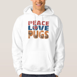 Peace Love Pug Dog Lover For Women Men, Pet Lover, Hoodie