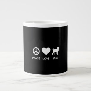 Peace Love Pug Pug Dog Lovers Gift Large Coffee Mug