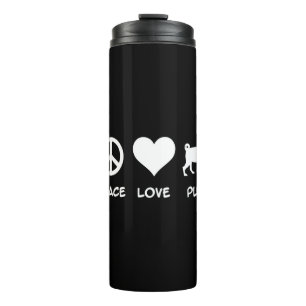 Peace Love Pug   Pug Dog Lovers Gift Thermal Tumbler