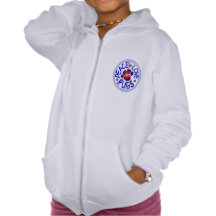 Peace Love Pugs Girl's Zip Hoodie