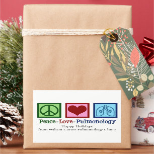 Peace Love Pulmonology Customisable Pulmonologist Rectangular Sticker