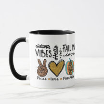 Peace Love Pumpkin Fall Vibes Two Tone