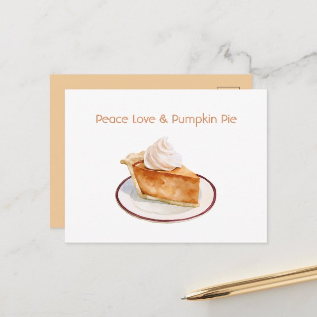 Peace Love & Pumpkin Pie Postcard (Front/Back In Situ)