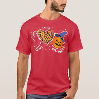 Peace Love Pumpkin's Leopard Print Funny Halloween T-Shirt
