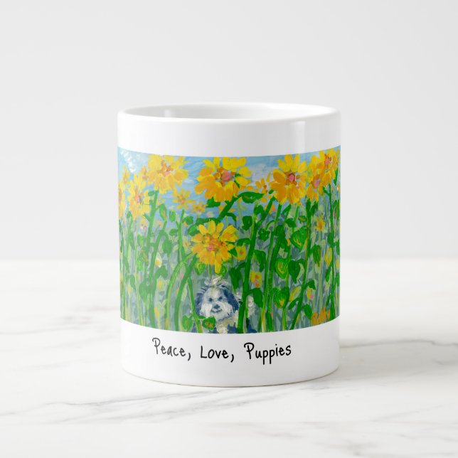 Peace, Love, Puppies Mug (Front)