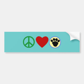 Peace Love Puppy Paws T shirts, Gifts Bumper Sticker