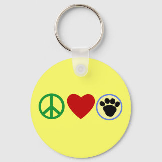 Peace Love Puppy Paws T shirts, Gifts Key Ring