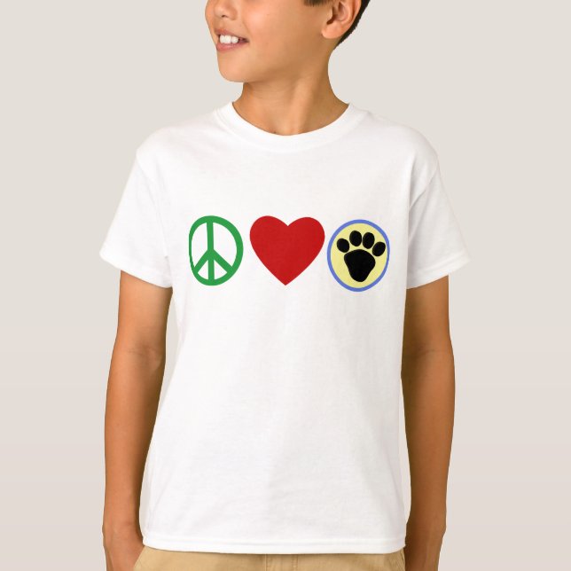 Peace Love Puppy Paws T shirts, Gifts T-Shirt (Front)