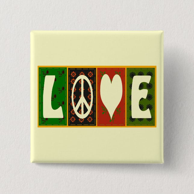 Peace Love Quilt Button (Front)