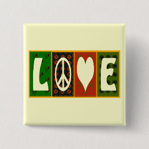 Peace Love Quilt Button