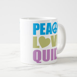 Peace Love Quilt Large Coffee Mug