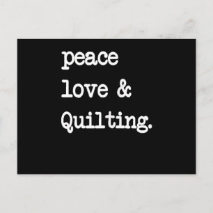 Peace Love & Quilting Crochet Sewing Gift Postcard