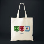 Peace Love Quilting Cute Quilter Monogram Tote Bag<br><div class="desc">I enjoy crafts, especially knitting and sewing beautiful things. A pretty Peace Love Quilting gift for a quilt maker.</div>